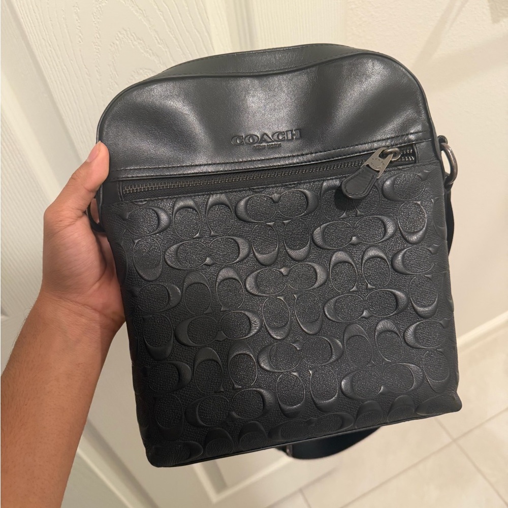 Coach Embossed Black Men's Messenger Bag
